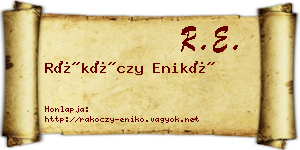 Rákóczy Enikő névjegykártya